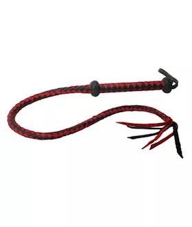 Premium Red And Black Leather Whip