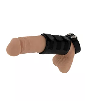Leather Cock Ring With Penis Sheath