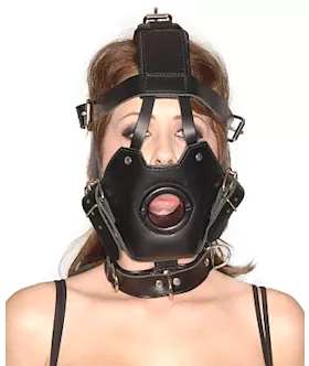 Strict Leather Premium Muzzle With Open Mouth Gag