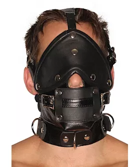 Strict Leather Premium Muzzle With Blindfold And Gags