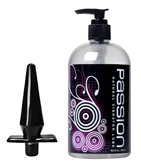 Vibrating Anal Plug With 16 Oz Passion Lube