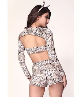 4pc Exclusive Pin-up Sexy Cheetah Halloween Costume