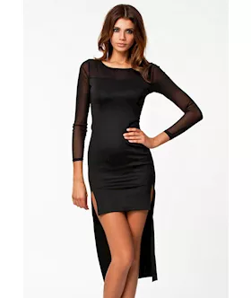 Black High Low Fashion Long Dress