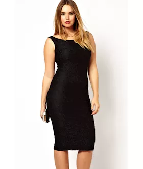 Black Lace Plus Size Dress