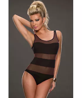 Mesh Tank Scoop Neck Teddy