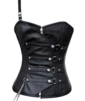 Black One Strap Corset With Buckled Detail