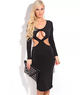 Black Sexy Cut-out Bodycon Evening Dress