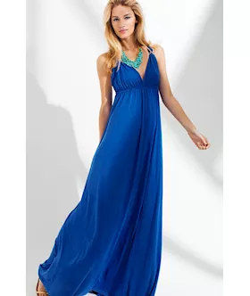 Blue Cool Summer Sleeveless Party Maxi Dress