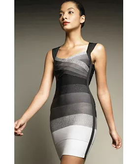 Blue Ombre Halter Bandage Dresses