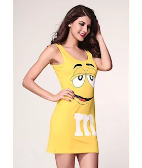 Yellow Cute M&m Tunic Tank Dress Costume