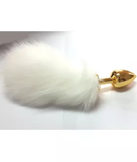 Rabbit Tail Butt Plug Gold