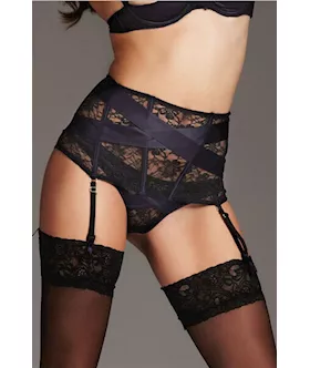 Black Lace Garter Belt Set