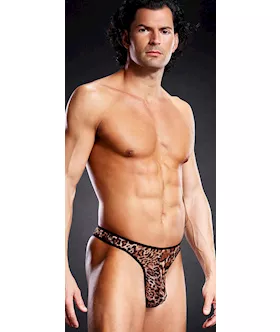 Perfect-fit Leopard Mesh Mens Thong