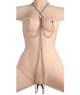 Collar Nipple And Clit Clamp Set