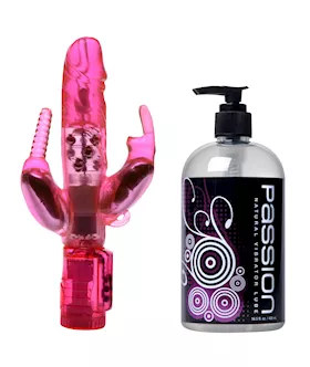 Pink Power Rabbit With Vibrator Lube Kit