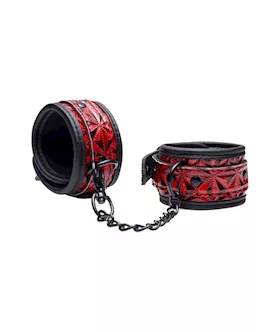 Crimson Tied Embossed Wrist Cuffs