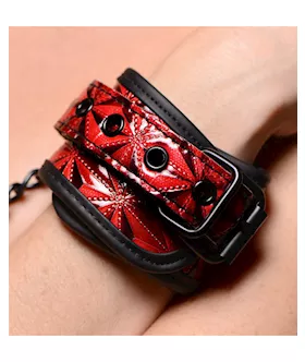 Crimson Tied Embossed Wrist Cuffs