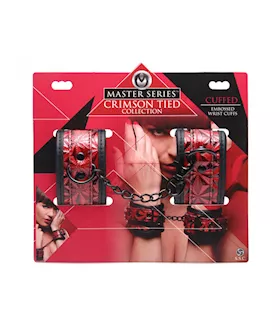 Crimson Tied Embossed Wrist Cuffs