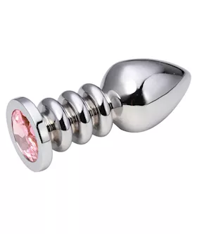Ridged Jewelled Butt Plug