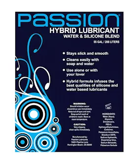 Passion Water And Silicone Blend Hybrid Lubricant 55 Gallon