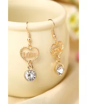 Love In Heart Darling Diamond Dangle Earrings