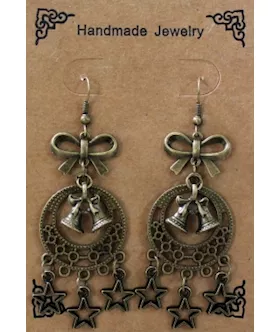 Vintage Jingle Bell Dangling Hoop Earrings