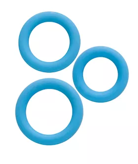 Simply Silicone Cock Ring Trio Sky Blue