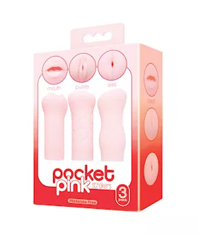 The 9s Pocket Pink Mini Masturbator Trio