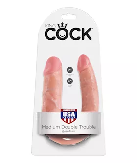 King Cock U-shaped Medium Double Trouble Dildo