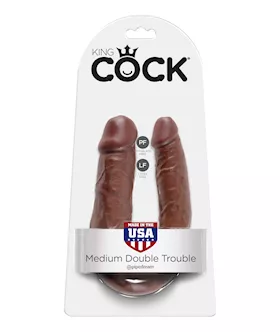 King Cock U-shaped Medium Double Trouble Dildo