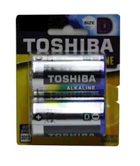 Toshiba D Alkaline Carded Batteries 2 pack