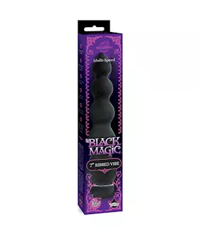 Black Magic 7 Inch Ribbed Vibrator
