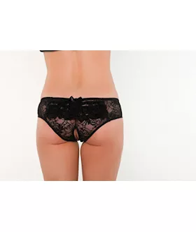 Lace Boyshort With Open Crotch