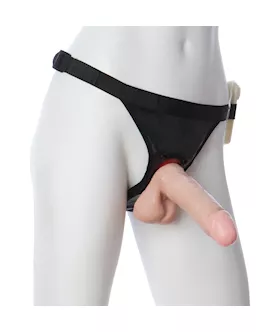 Vac-u-lock 6 Inch Realistic Cock Vibro With Ultra Harness