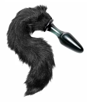 Midnight Fox Glass Butt Plug With Tail