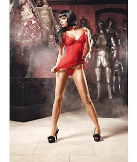 Mesh Chemise Set Os