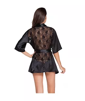 Deluxe Black Robe And G-string