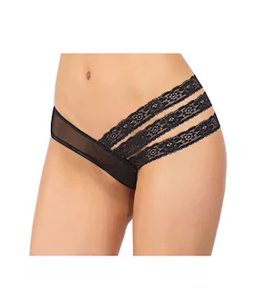 Asymmetrical Mesh & Lace Panty