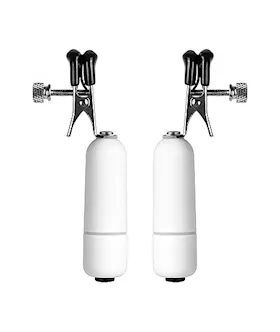 Vibrating Nipple Clamps White