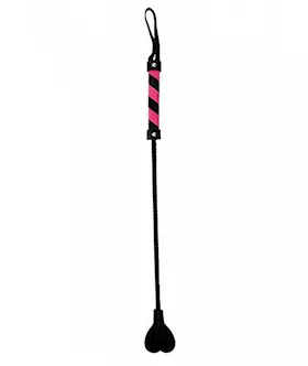 Heart Tipped Crop Suede Black Pink