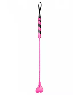 Heart Tipped Crop Pvc Pink Black
