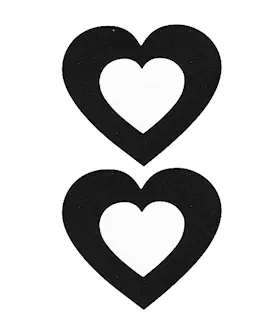 Nipple Sticker Open Hearts Black