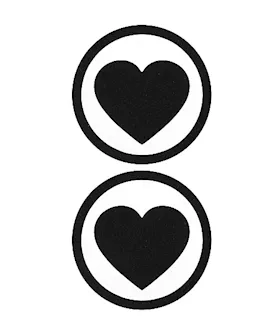 Nipple Sticker Round Hearts Black