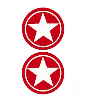 Nipple Sticker Round Open Stars Red