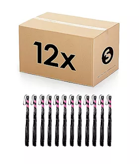 Whip Pvc Black With Pink Stripe 12pcs In One Box