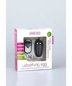 10 Speed Remote Vibrating Egg Medium Black