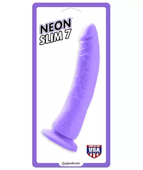 Neon Slim 7 Inch Suction Cup Dildo