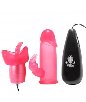 Luv Flicker Plus Vibrating Bullet With Attachments
