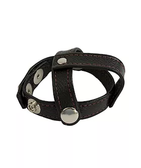 Reds  Leather 3 Piece Cock & Ball Divider /red