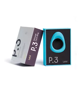 Laid P3 Silicone Stretch Cock Ring 38mm Cyan